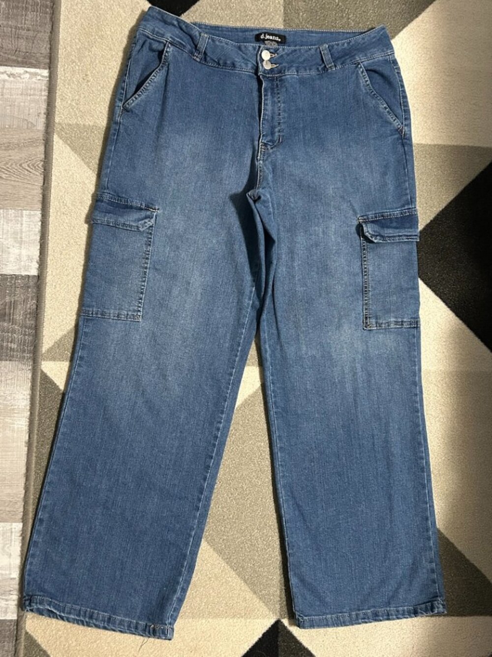 d. Jeans Wide Leg Cargo Ankle Jeans Women's Size 14